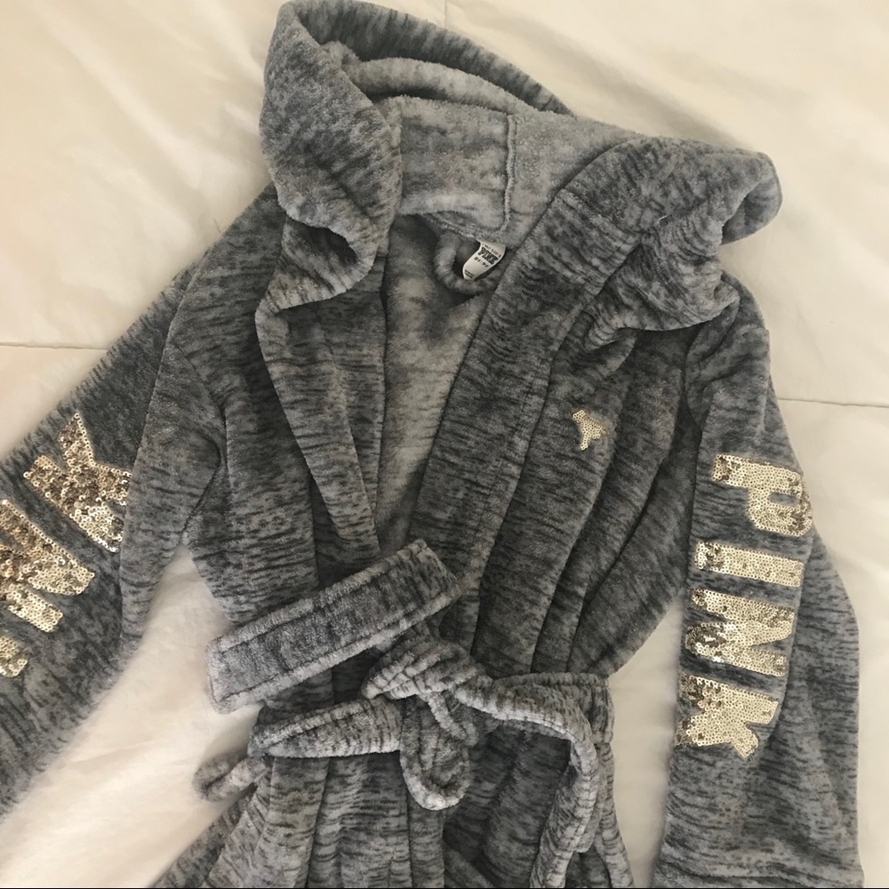 Victoria’s Secret Pink Gray Sequined Robe